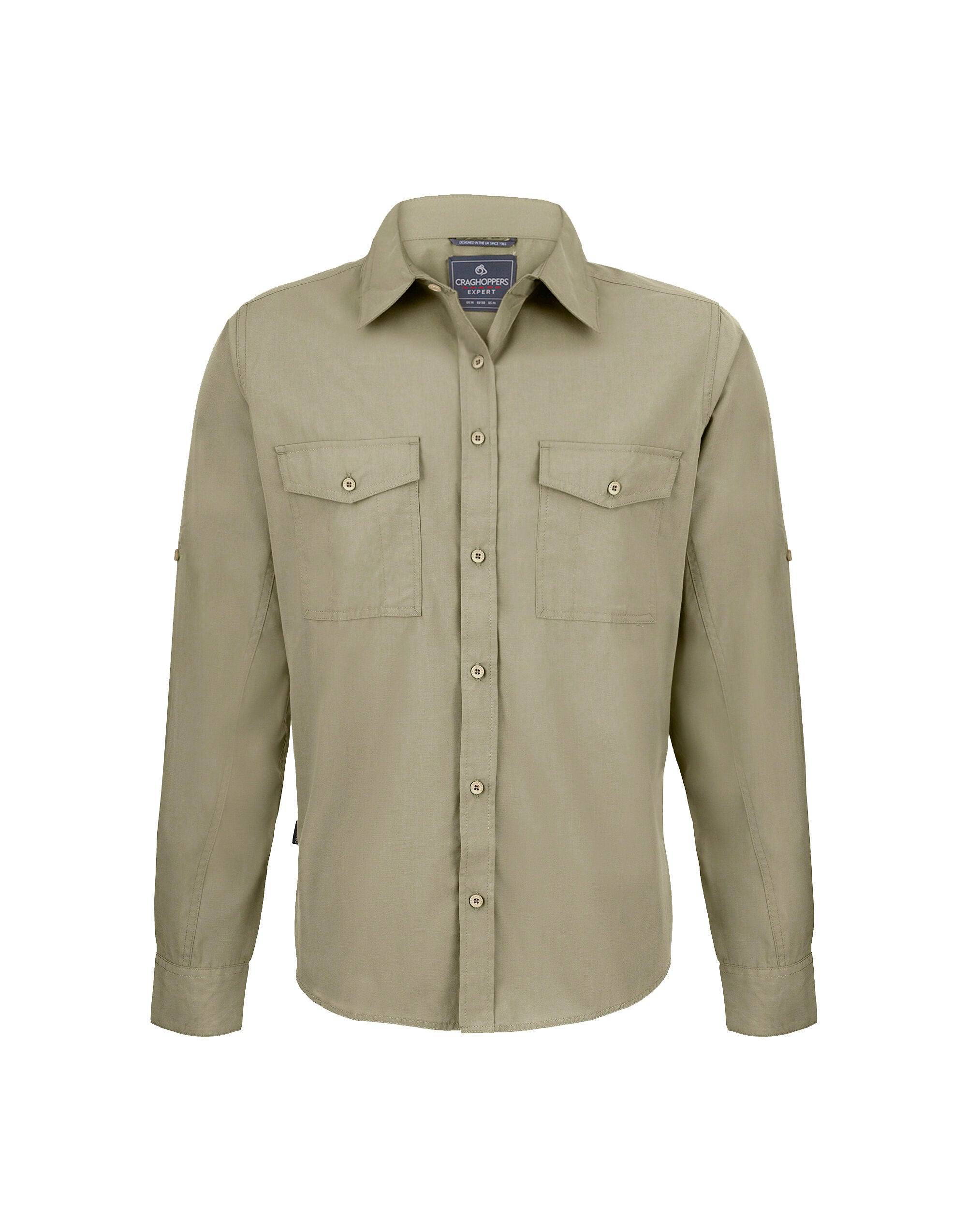 Craghoppers Expert Kiwi LS Shirt CES001 - Pebble - Customisable Shirts