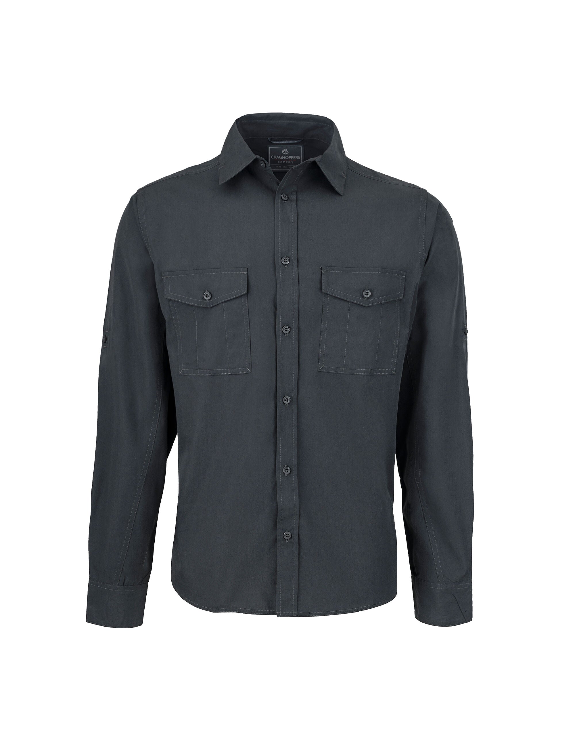 Craghoppers Expert Kiwi LS Shirt CES001 - Carbon Grey - Customisable Shirts