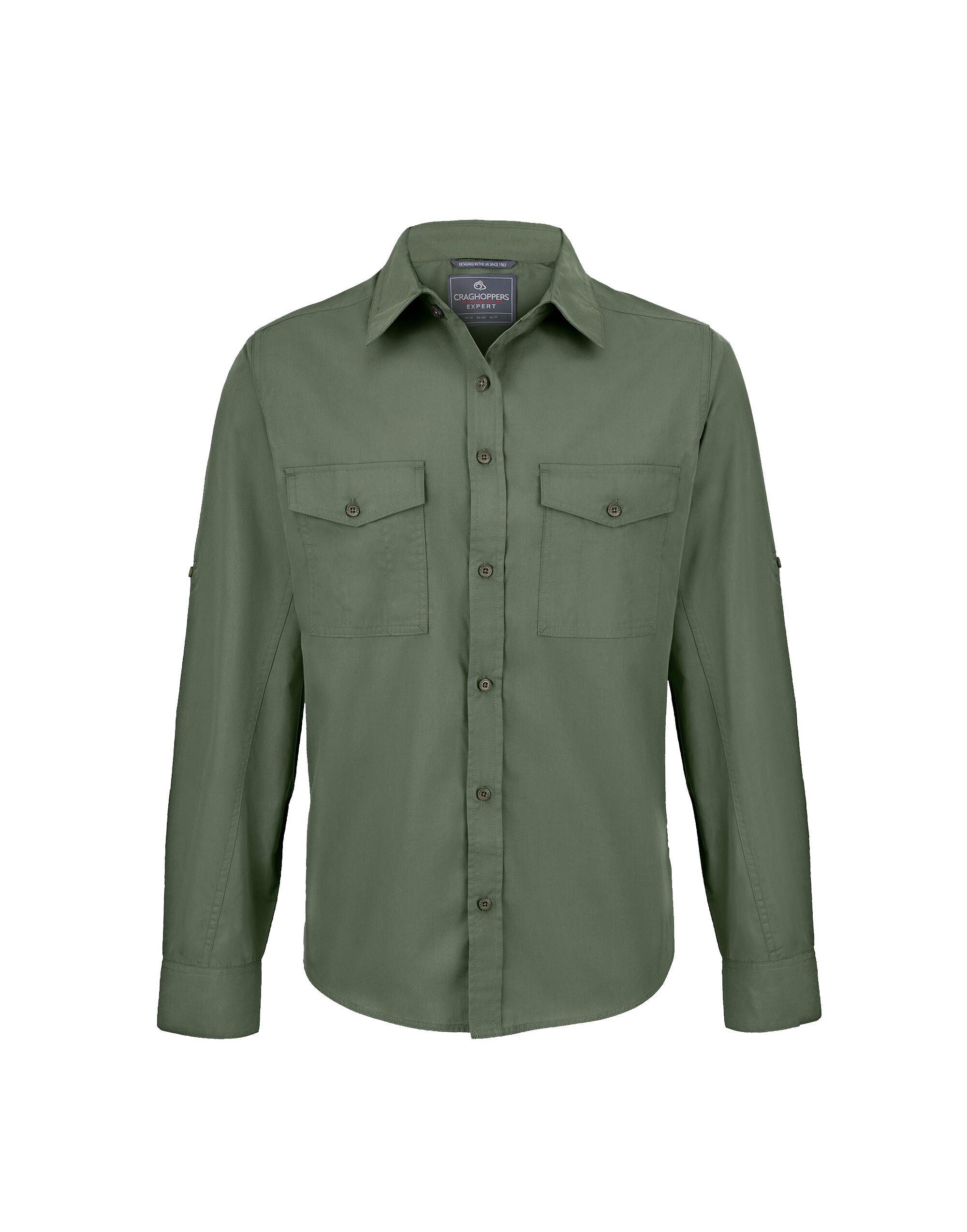Craghoppers Expert Kiwi LS Shirt CES001 - Dark Cedar Green - Customisable Shirts