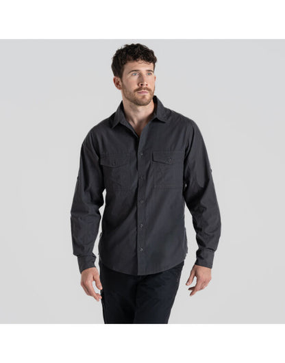 Craghoppers Expert Kiwi LS Shirt CES001 - Carbon Grey XL - Customisable Shirts