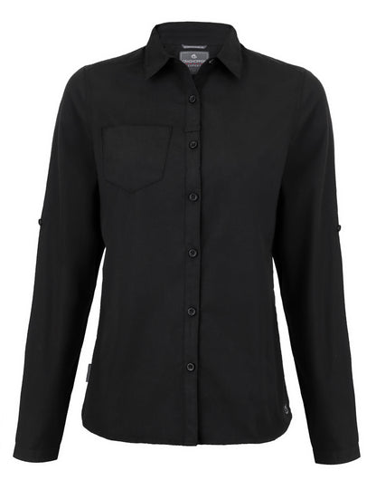 Craghoppers Expert Womens Kiwi LS Shirt CES002 - Black - Customisable Shirts