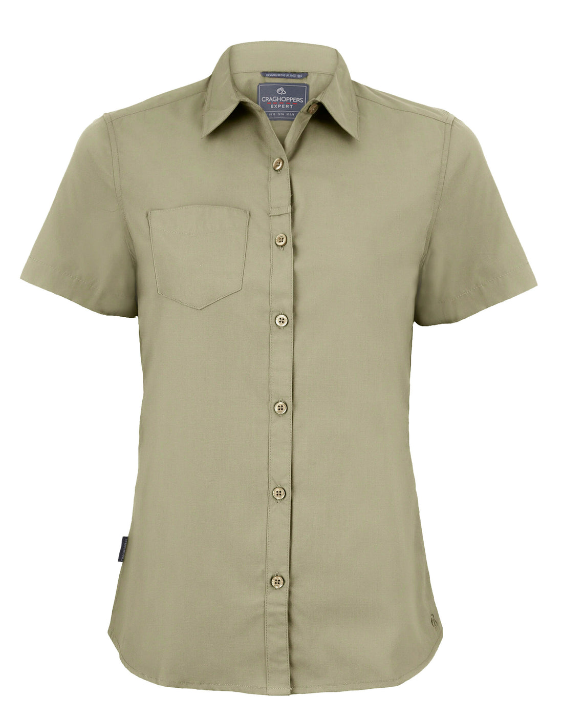 Craghoppers Expert Womens Kiwi SS Shirt CES004 - Pebble - Customisable Shirts