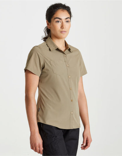 Craghoppers Expert Womens Kiwi SS Shirt CES004 - Pebble 10 - Customisable Shirts