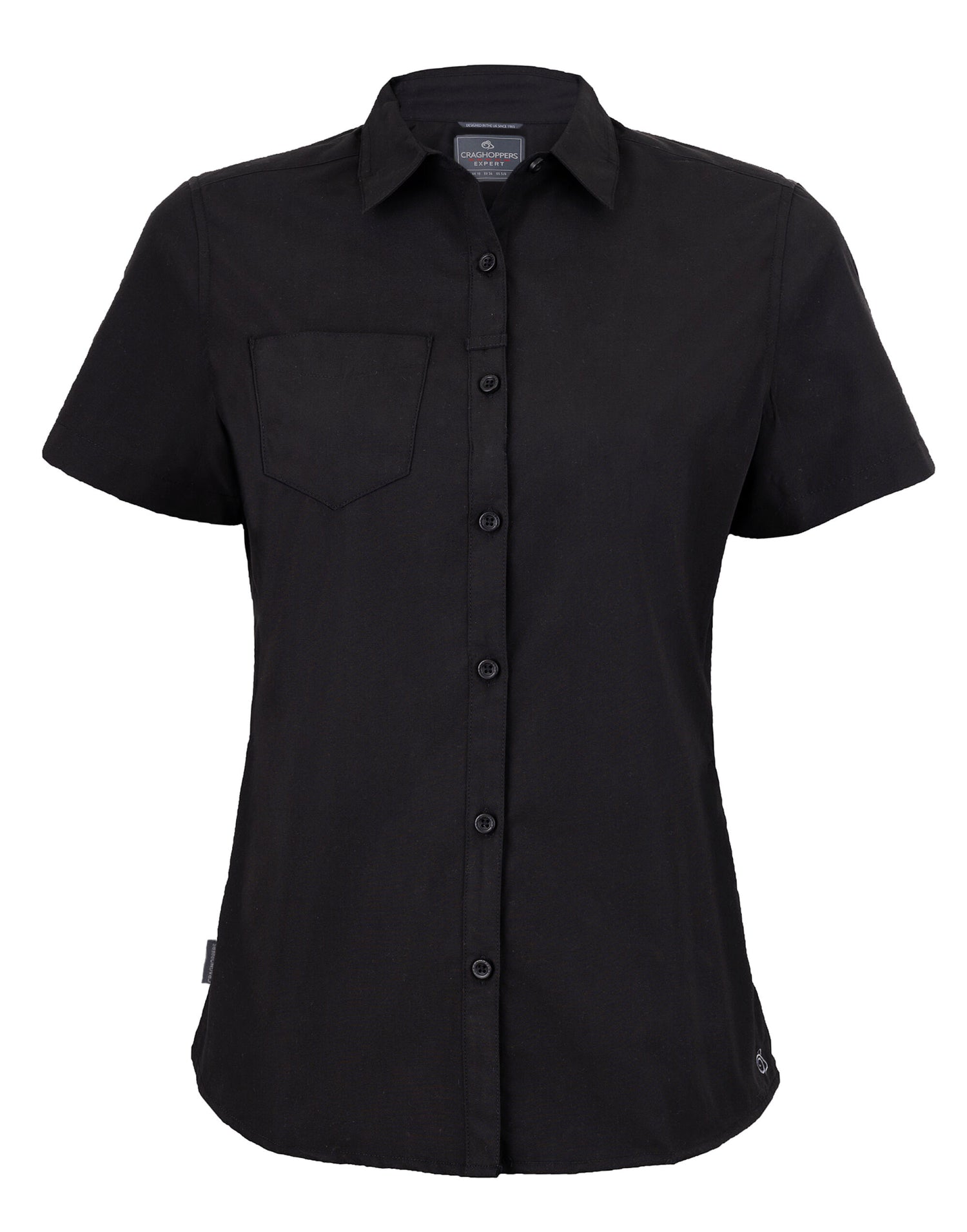 Craghoppers Expert Womens Kiwi SS Shirt CES004 - Black - Customisable Shirts
