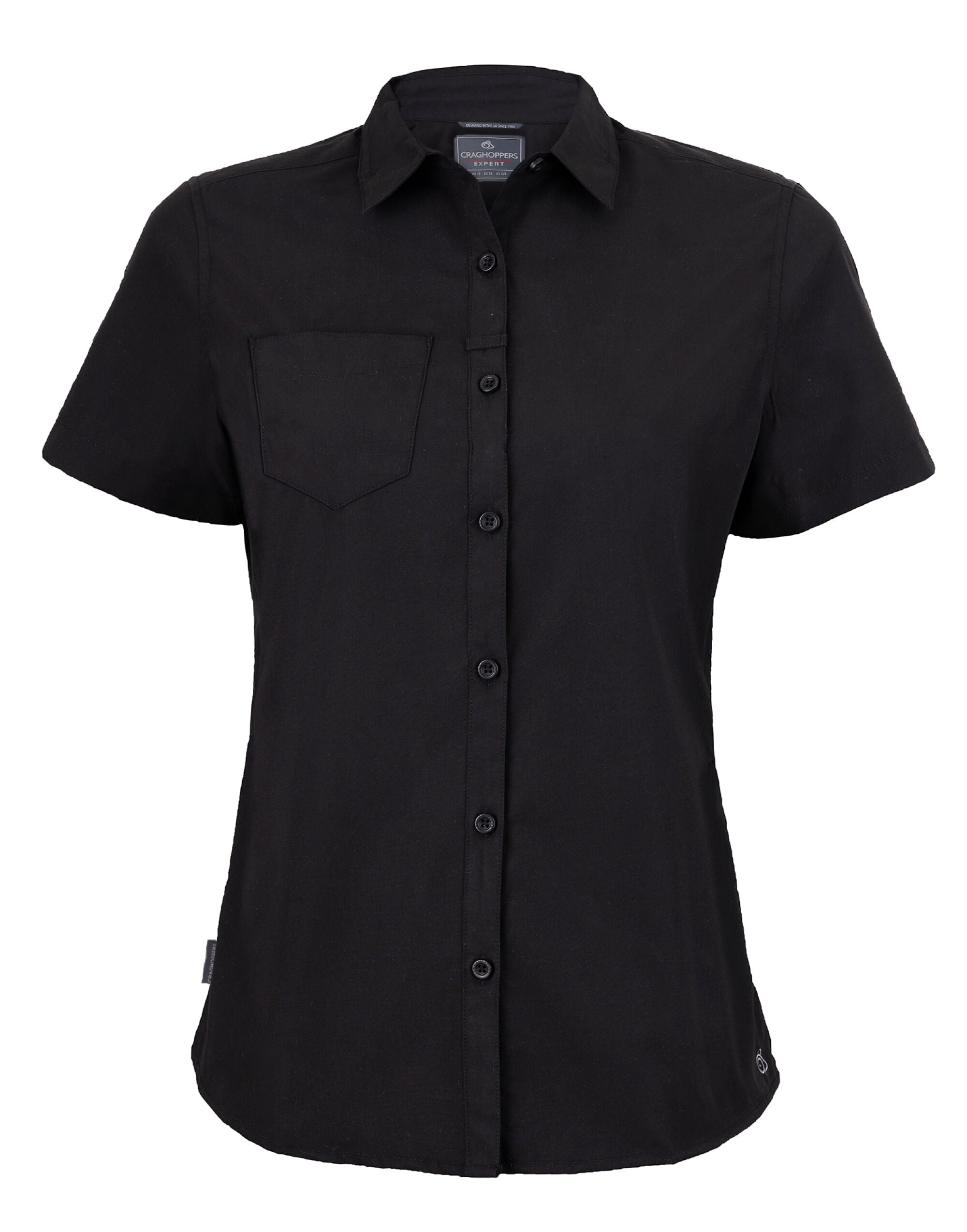Craghoppers Expert Womens Kiwi SS Shirt CES004 - Black - Customisable Shirts