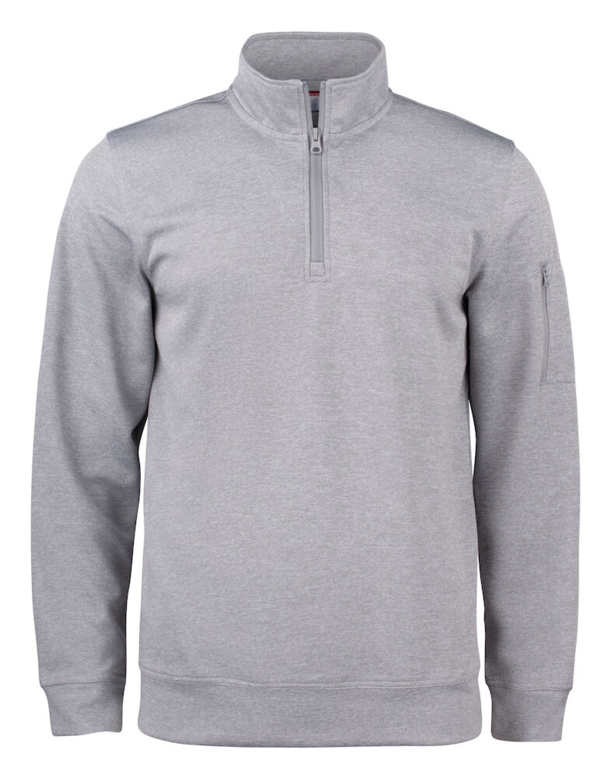 Clique - Basic Active Half Zip - CQ021013 - Grey Melange - Customisable SWEATSHIRTS AND HOODIES