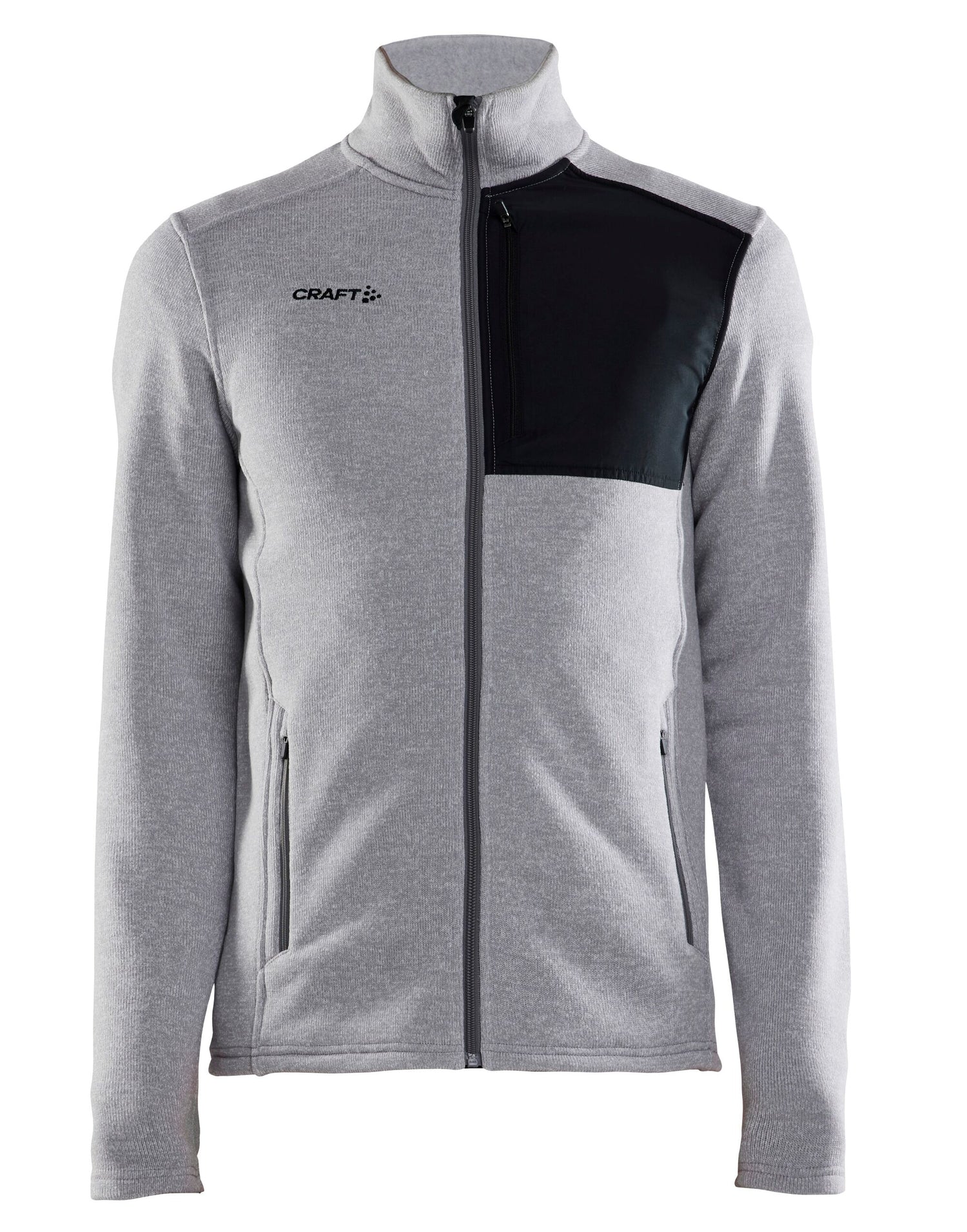 Craft Mens ADV Explore Heavy Fleece Jacket cr1912218 - Grey Melange Black - Customisable Outerwear