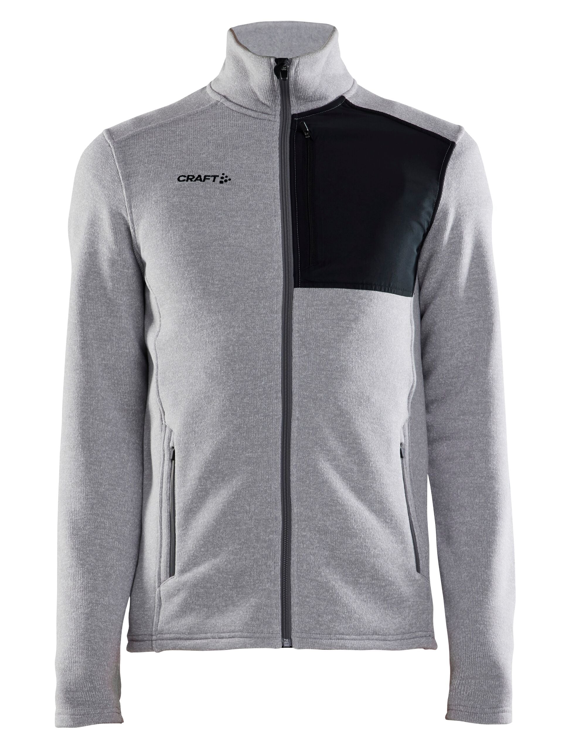 Craft Mens ADV Explore Heavy Fleece Jacket cr1912218 - Grey Melange Black - Customisable Outerwear