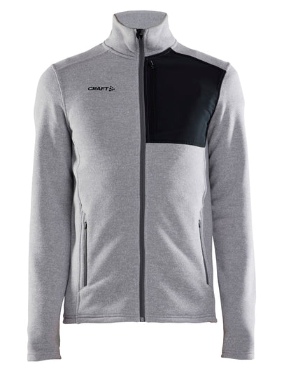 Craft Mens ADV Explore Heavy Fleece Jacket cr1912218 - Grey Melange Black - Customisable Outerwear
