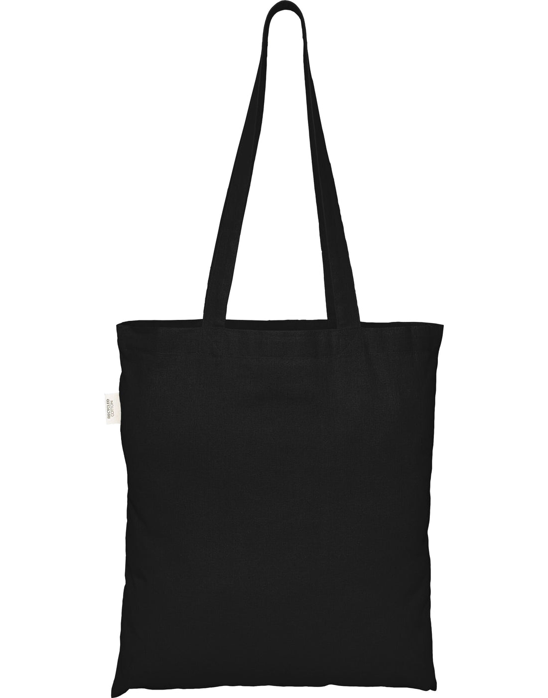 EcoTote 100% Recycled Cotton Tote Bag ECO001 - Black O S - Customisable Bags