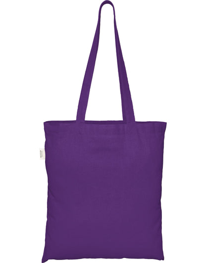 EcoTote 100% Recycled Cotton Tote Bag ECO001 - Purple O S - Customisable Bags