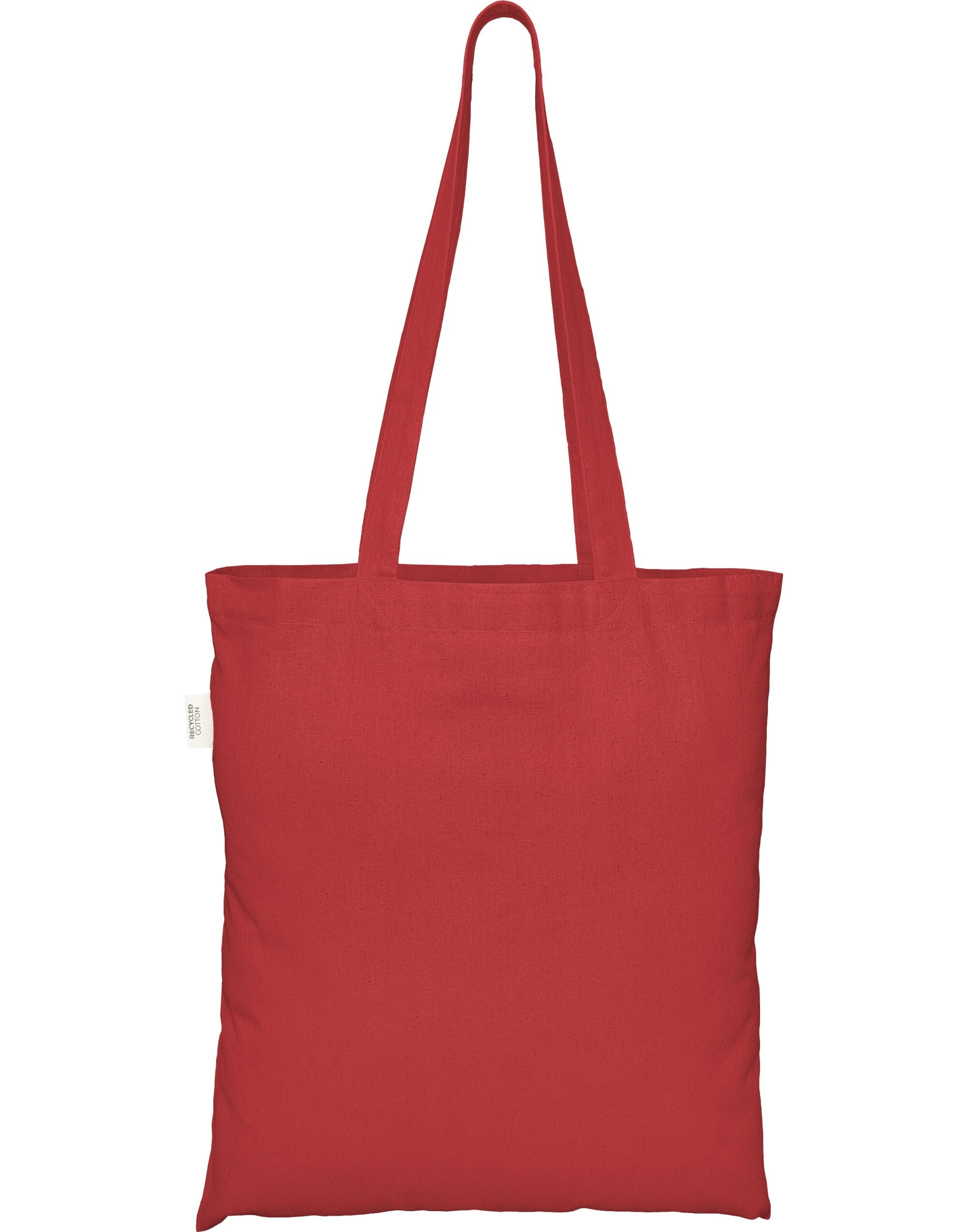 EcoTote 100% Recycled Cotton Tote Bag ECO001 - Red O S - Customisable Bags