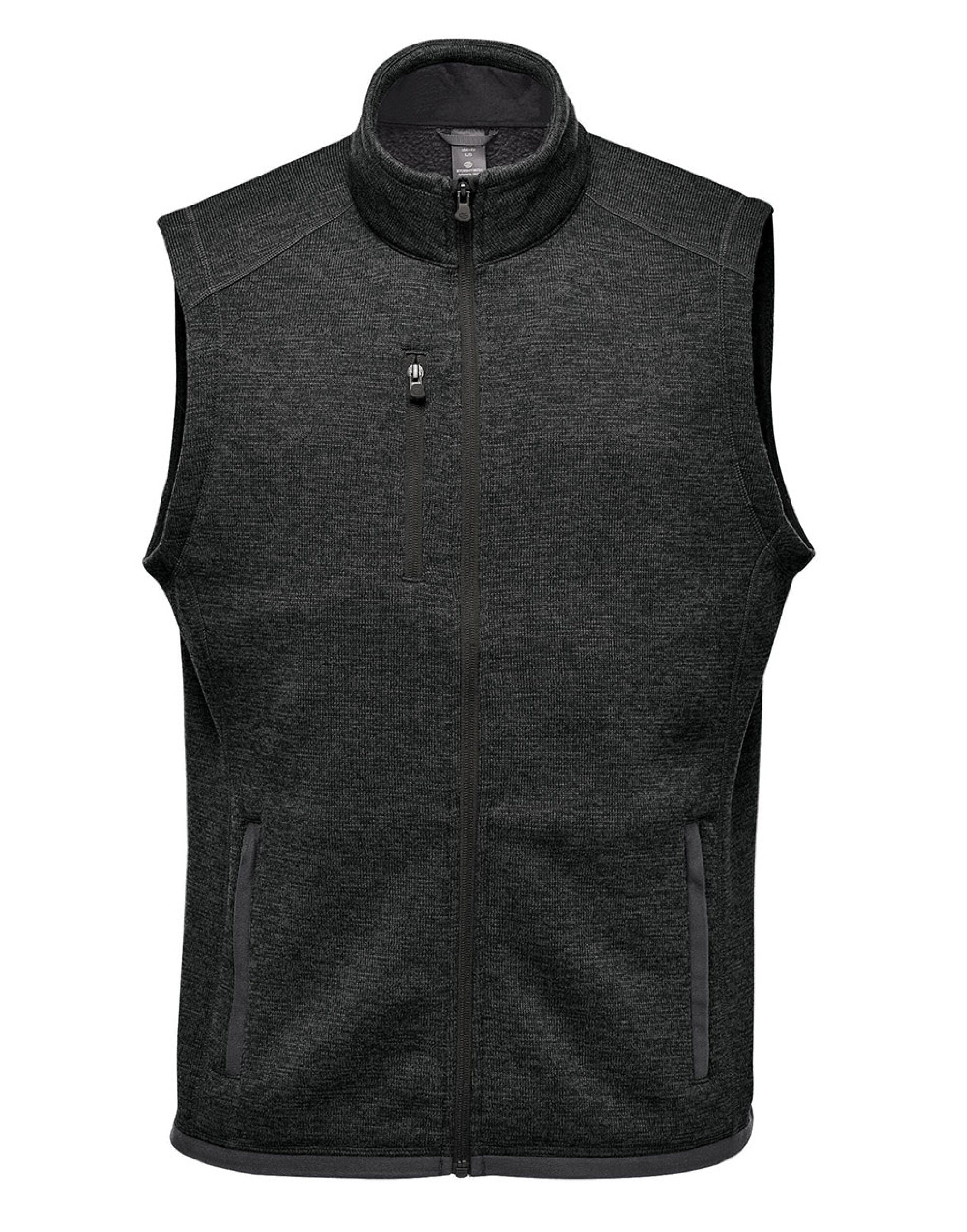 Stormtech Mens Avalanche FZ Fleece Vest 1 - Black Heather - Customisable Outerwear