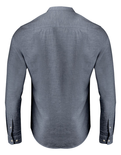 James Harvest Townsend Linen-Blend Shirt HAR2113041 - Navy - Customisable Sweatshirts