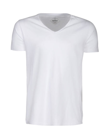 James Harvest Whailford V Neck T Shirt HAR2114006 - White - Customisable T-Shirts