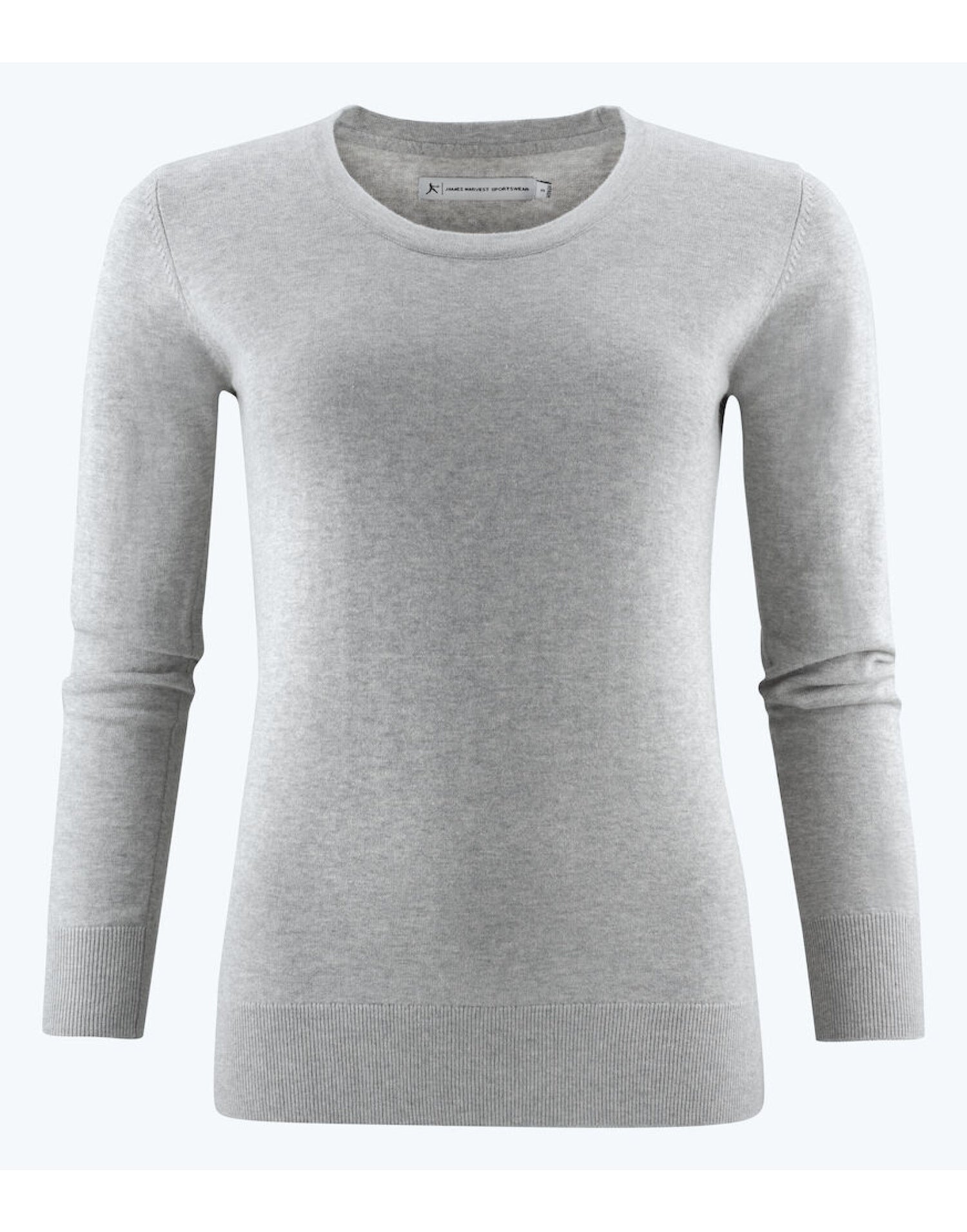 James Harvest Ashland U Neck Ladies Knit HAR2122509 - Grey Melange - Customisable Sweatshirts