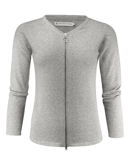 James Harvest Ladies Knitted Cardigan har2122511 - Grey Melange - Customisable Knitwear