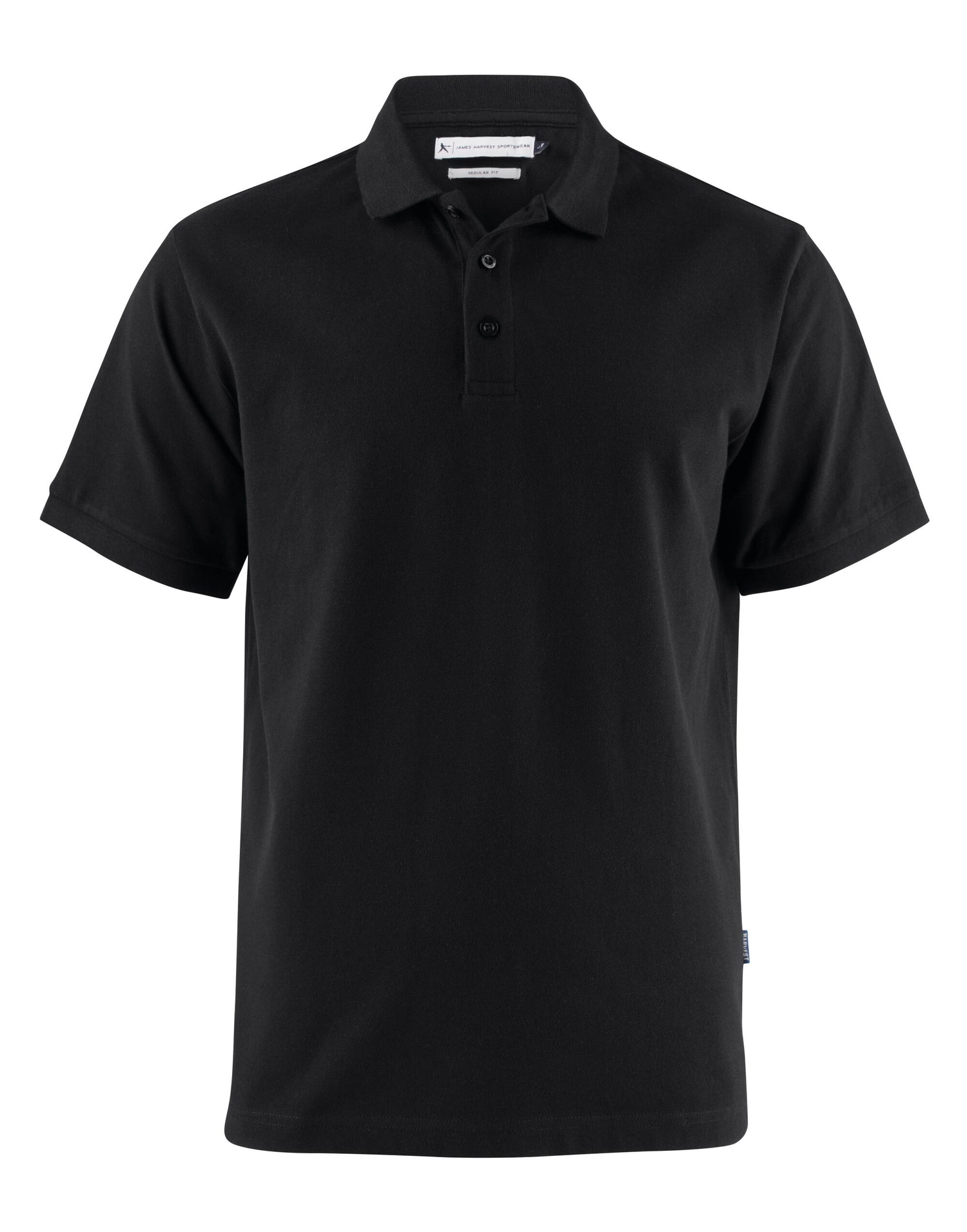 James Harvest Neptune Regular Polo HAR2135031 - Black - Customisable Polos