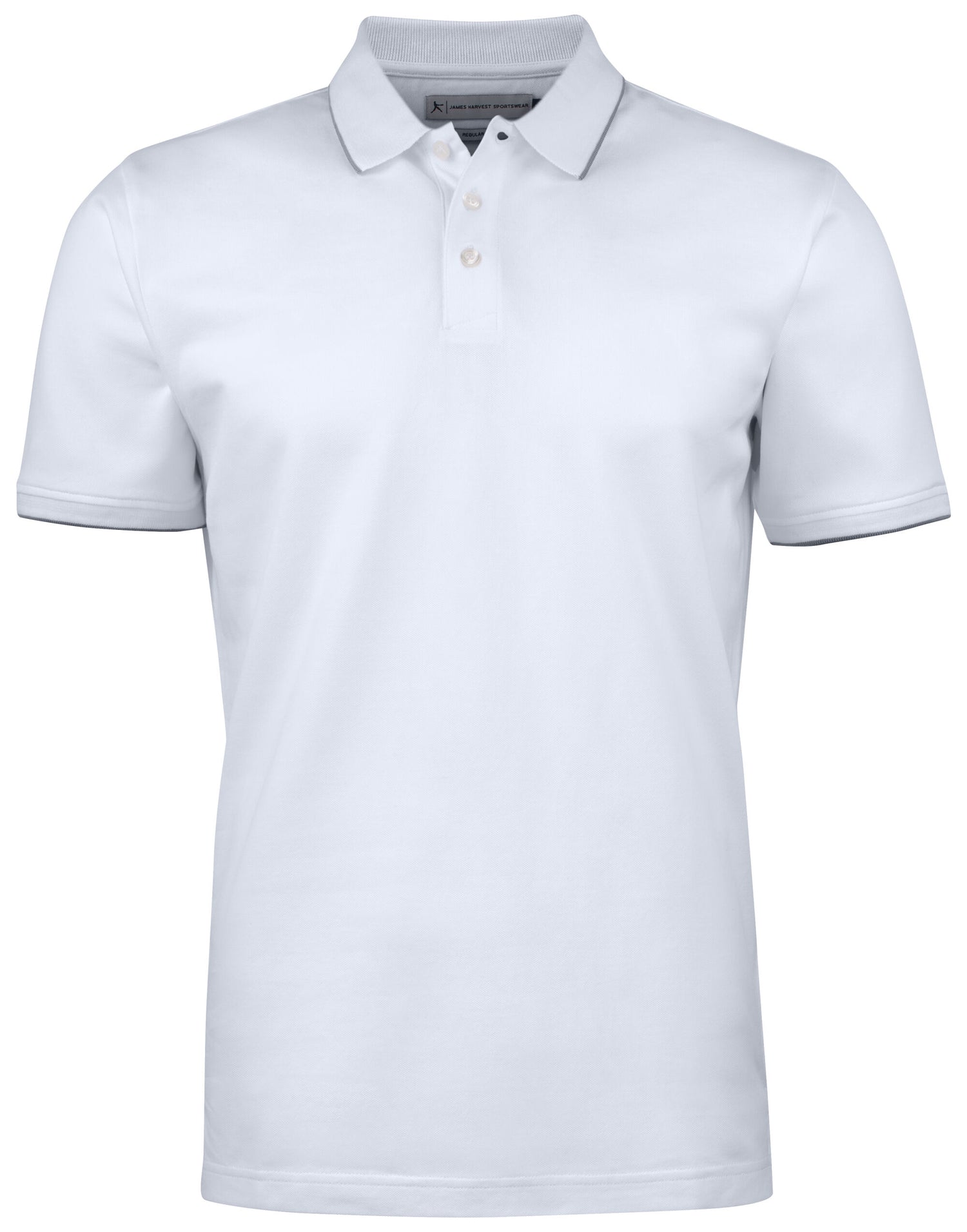 James Harvest Greenville Regular Polo HAR2135035 - White - Customisable Polos