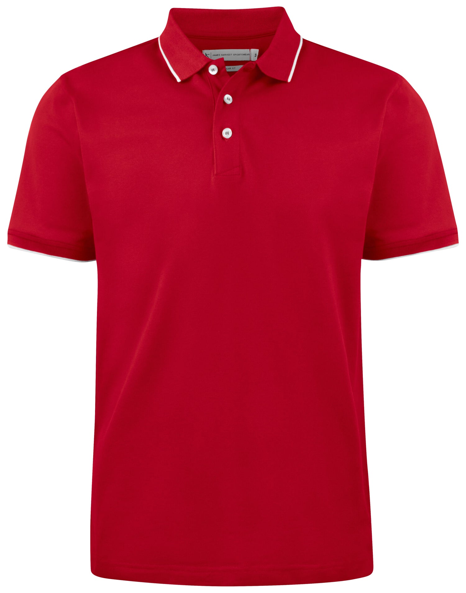 James Harvest Greenville Regular Polo HAR2135035 - Red - Customisable Polos