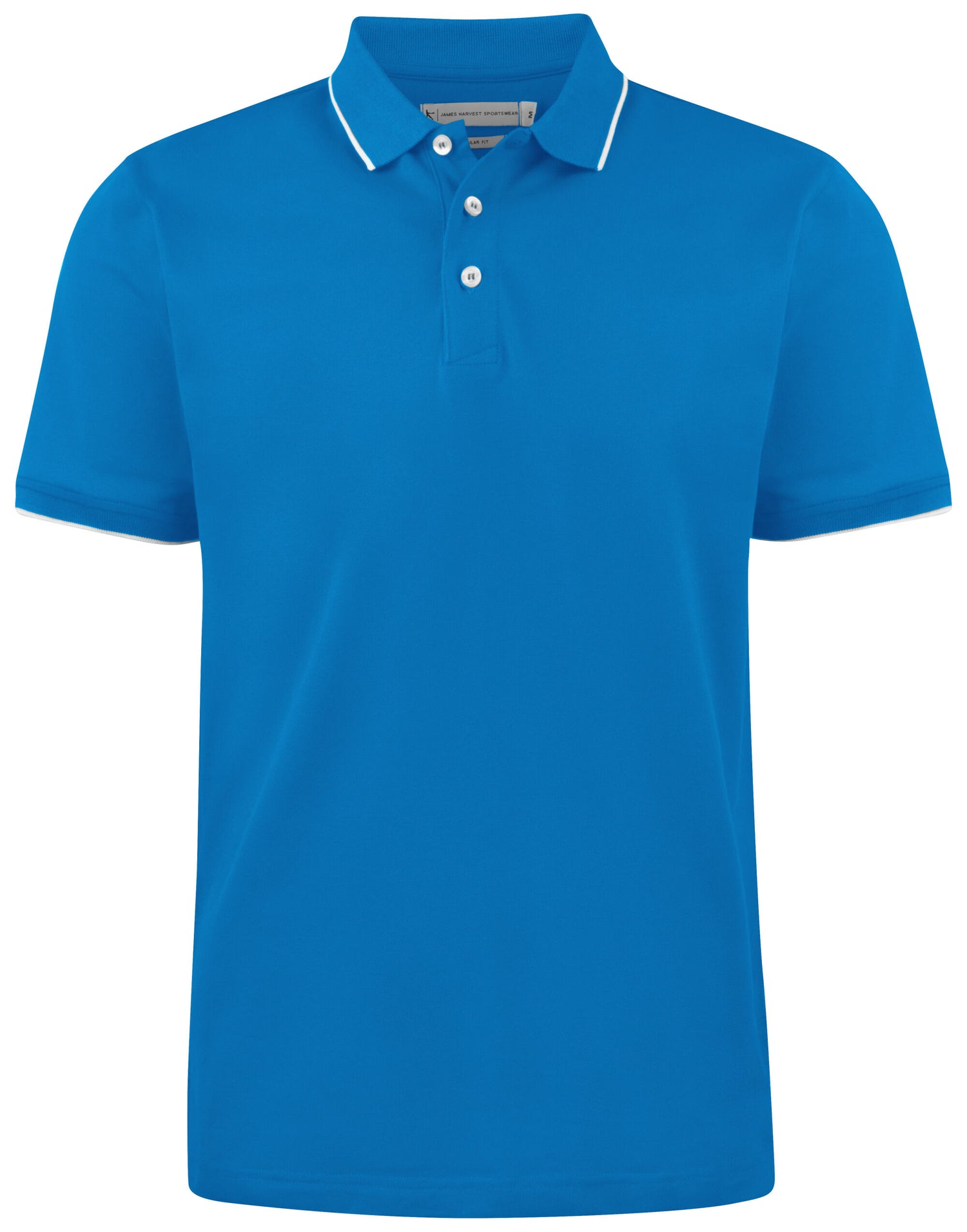 James Harvest Greenville Regular Polo HAR2135035 - Bright Blue - Customisable Polos