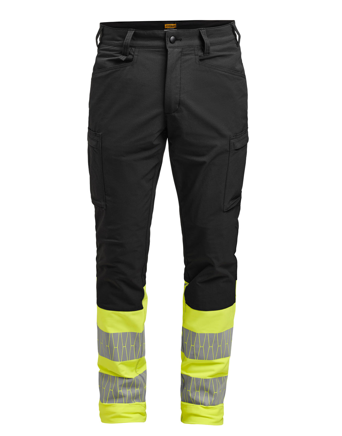 Jobman Service Trousers Stretch Hi-Vis JM2328 - Black Yellow - Customisable Hi-Vis Trousers