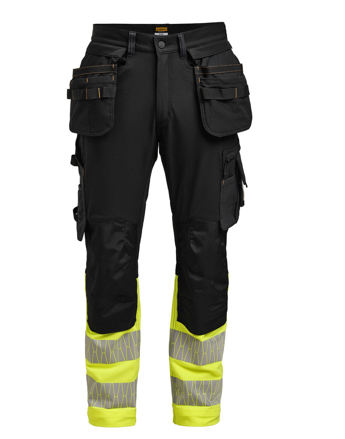 Jobman Craftsman Trousers Stretch Hi-Vis JM2392 - Black Yellow - Customisable Hi-Vis Trousers
