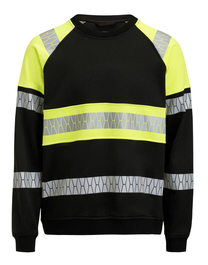 Jobman Sweatshirt Hi-Vis JM5224 - Black Yellow - Customisable Hi-Vis Sweatshirt