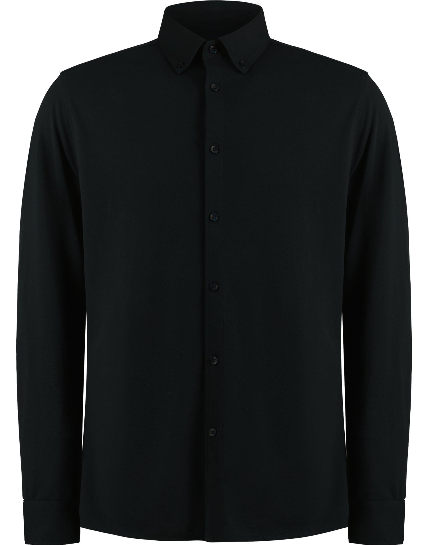 Kustom Kit Mens LS Superwash Pique Shirt KK143 - Black - Customisable Shirts
