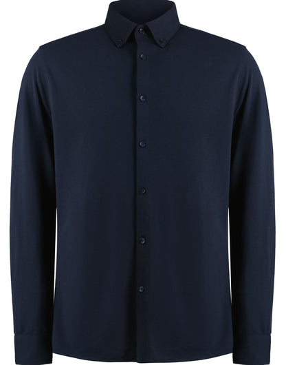Kustom Kit Mens LS Superwash Pique Shirt KK143 - Navy - Customisable Shirts