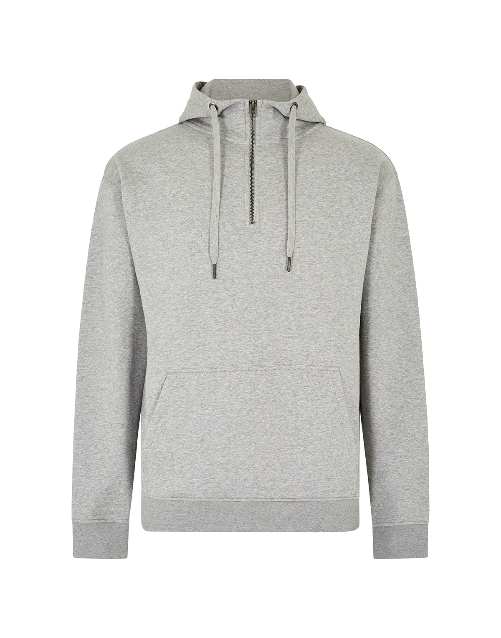 Kustom Kit Regular Fit 14 Zip Hoodie KK336 - Heather Grey - Customisable Hoodies