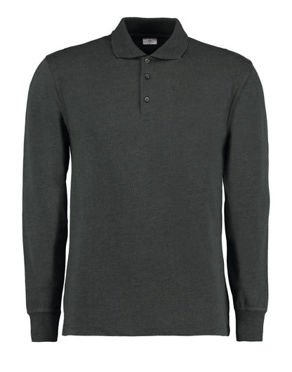 Kustom Kit Mens Pique L/S Polo Shirt KK430 - Graphite - Customisable Polos