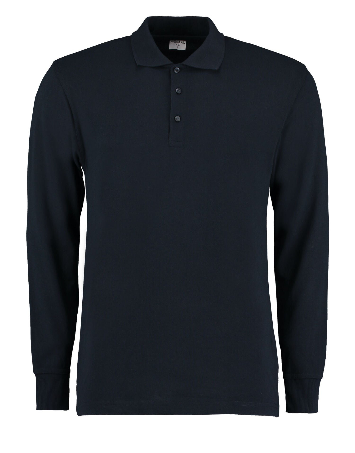Kustom Kit Mens Pique L/S Polo Shirt KK430 - Navy - Customisable Polos