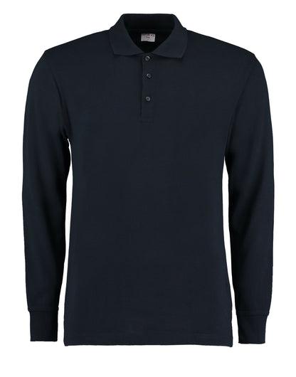 Kustom Kit Mens Pique L/S Polo Shirt KK430 - Navy - Customisable Polos