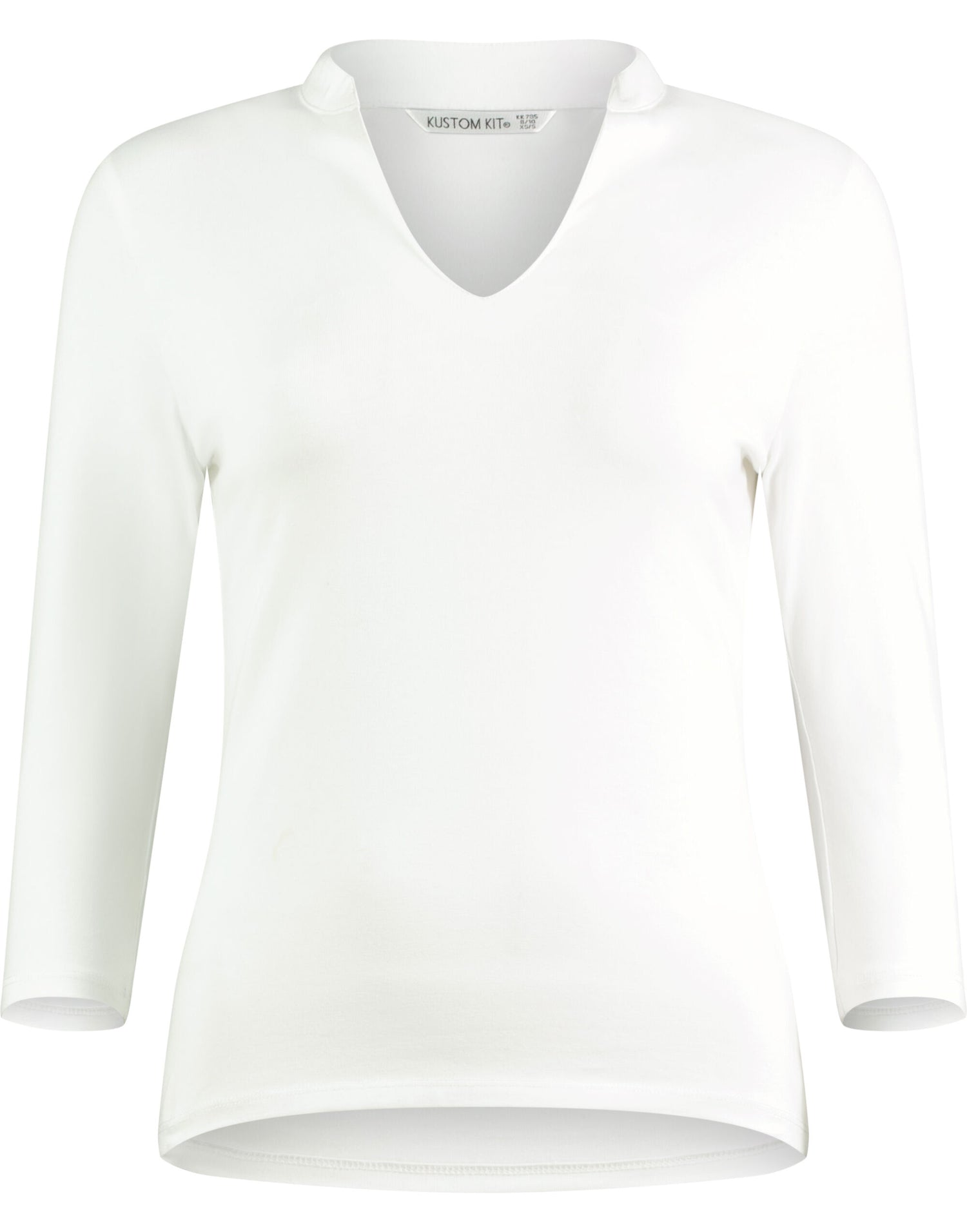 Kustom Kit Lady Mandarin Collar 34 Top kk785 - White - Customisable Corporate Wear