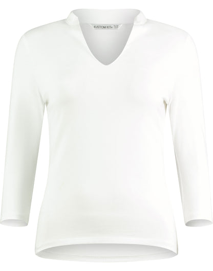Kustom Kit Lady Mandarin Collar 34 Top kk785 - White - Customisable Corporate Wear