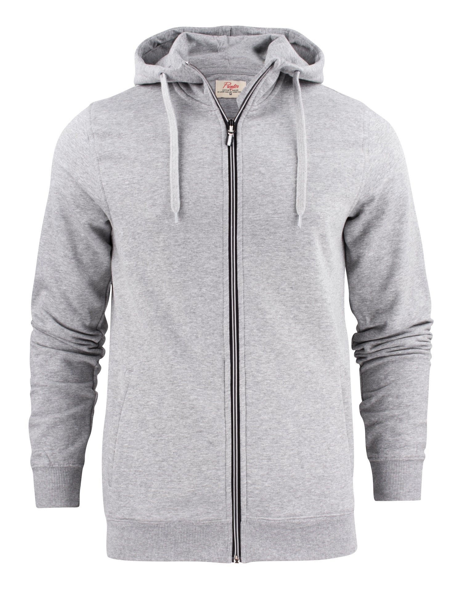Printer Mens Overhead Full Zip Hoodie PE2262051 - Grey Melange - Customisable Hoodies
