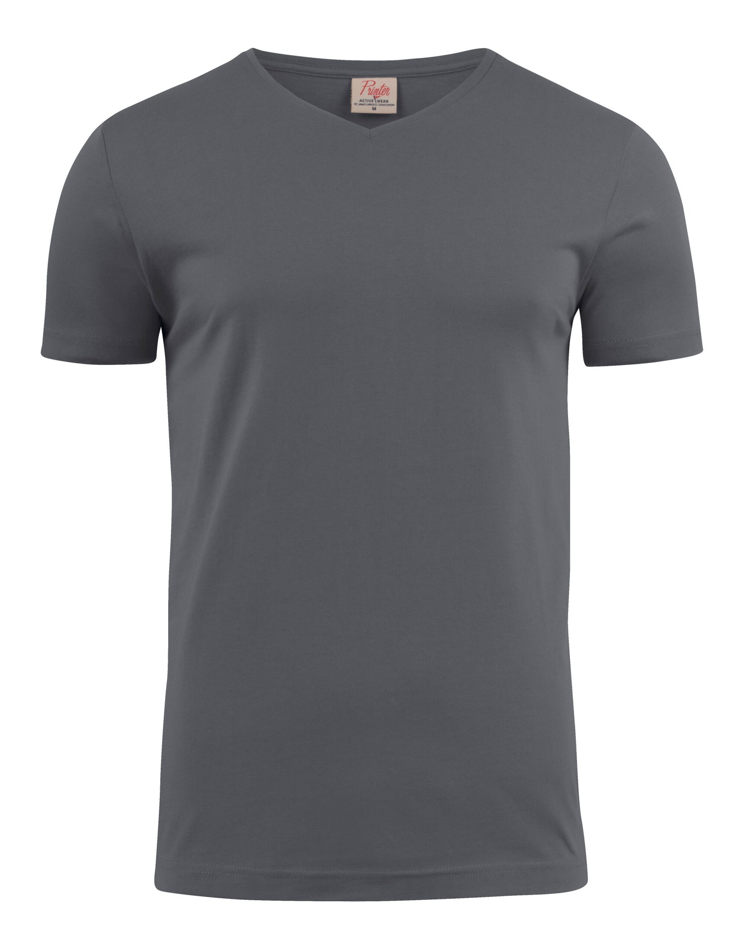 Printer Mens Heavy V T Shirt PE2264024 - Steel Grey - Customisable T-Shirts