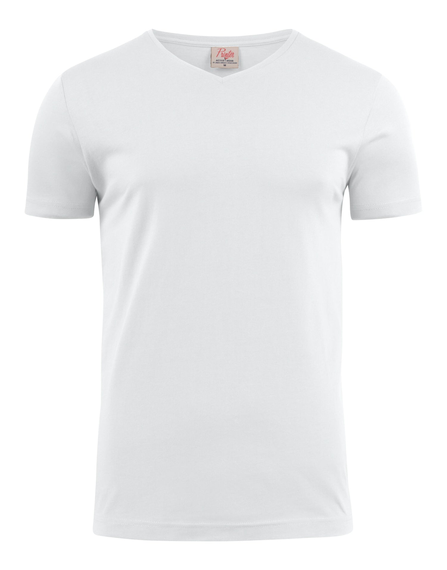 Printer Mens Heavy V T Shirt PE2264024 - White - Customisable T-Shirts