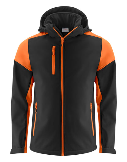 Printer Prime Mens Softshell pp2261065 - Black Orange - Customisable Jacket