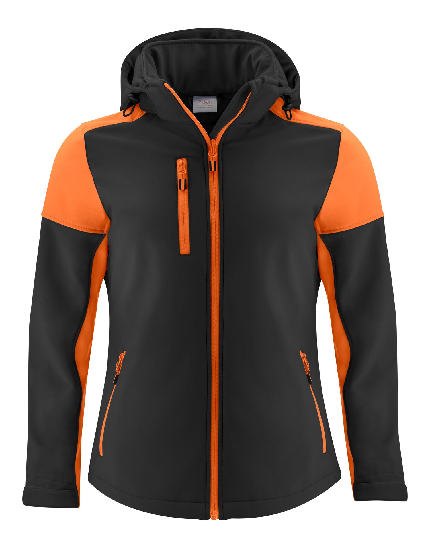 Printer Prime Ladies Softshell pp2261066 - Black Orange - Customisable Jackets