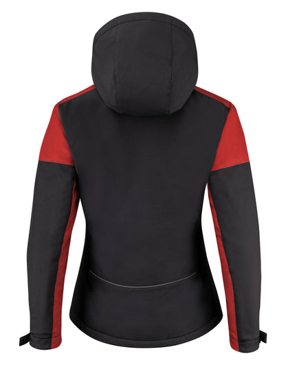 Printer Prime Ladies Padded Softshell pp2261072 - Black Red - Customisable Jackets