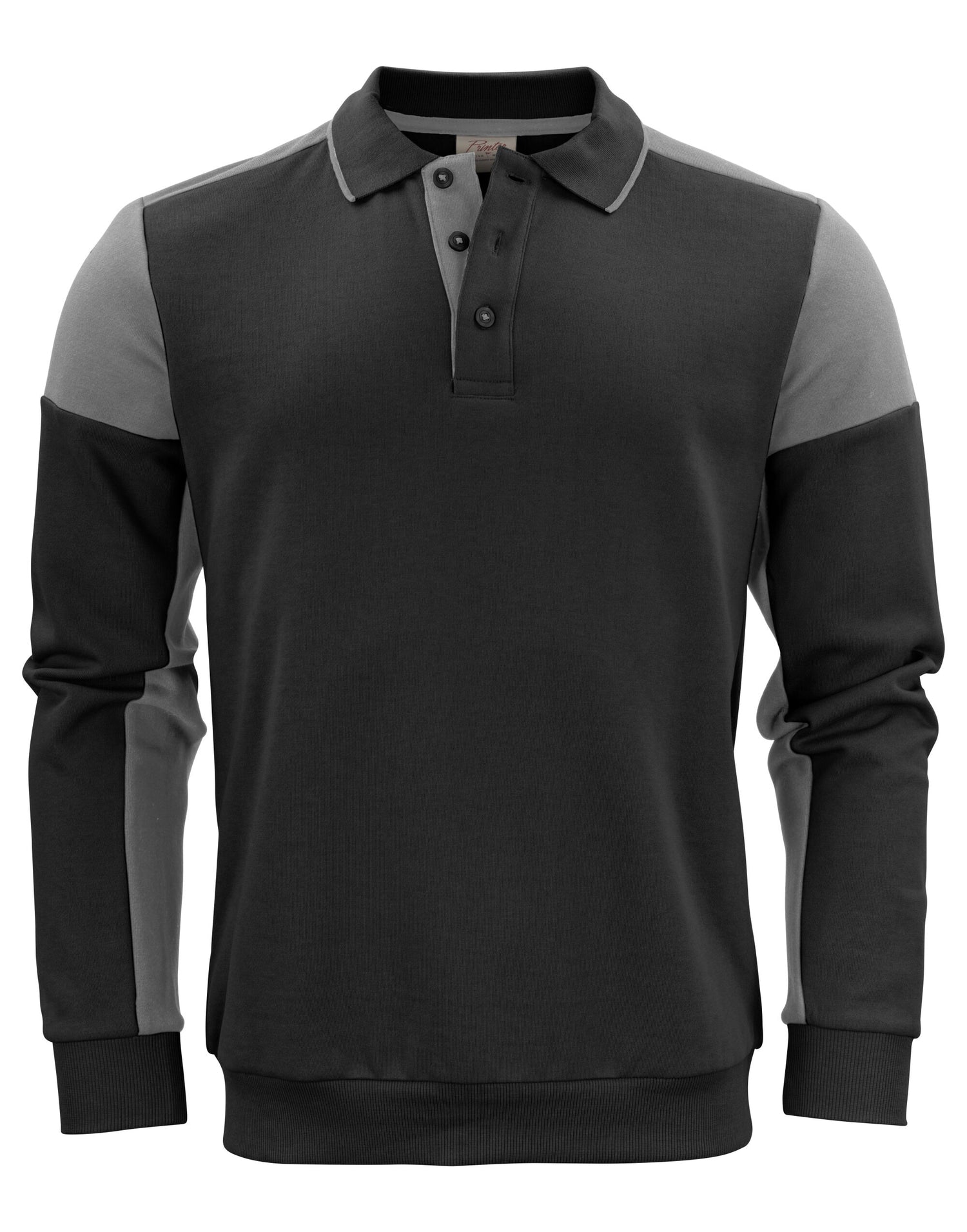 Printer Prime Long Sleeve Polosweater PP2262060 - Black Anthracite - Customisable Polos