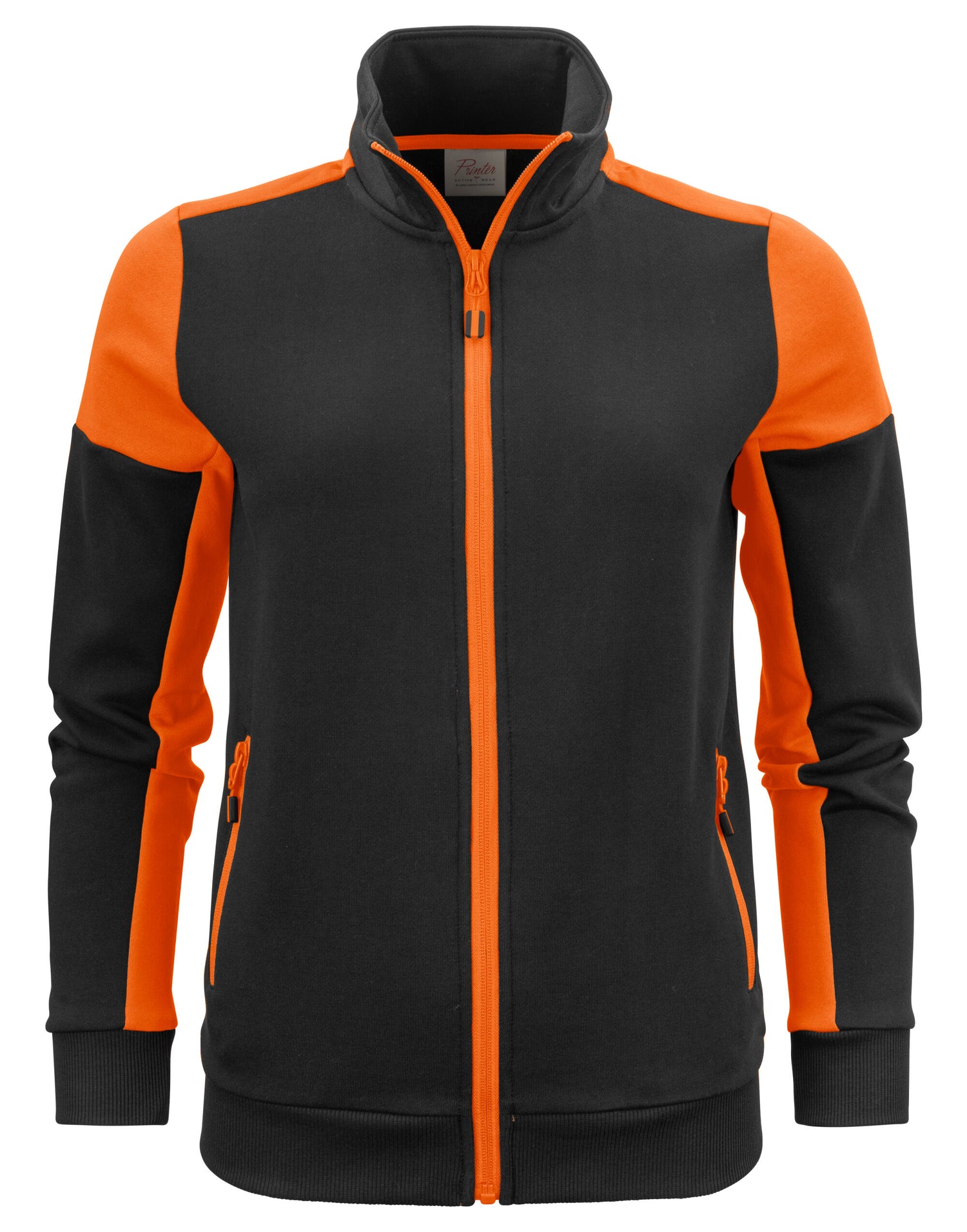 Printer Prime Ladies Full Zip Sweat PP2262062 - Black Orange - Customisable Sweatshirts
