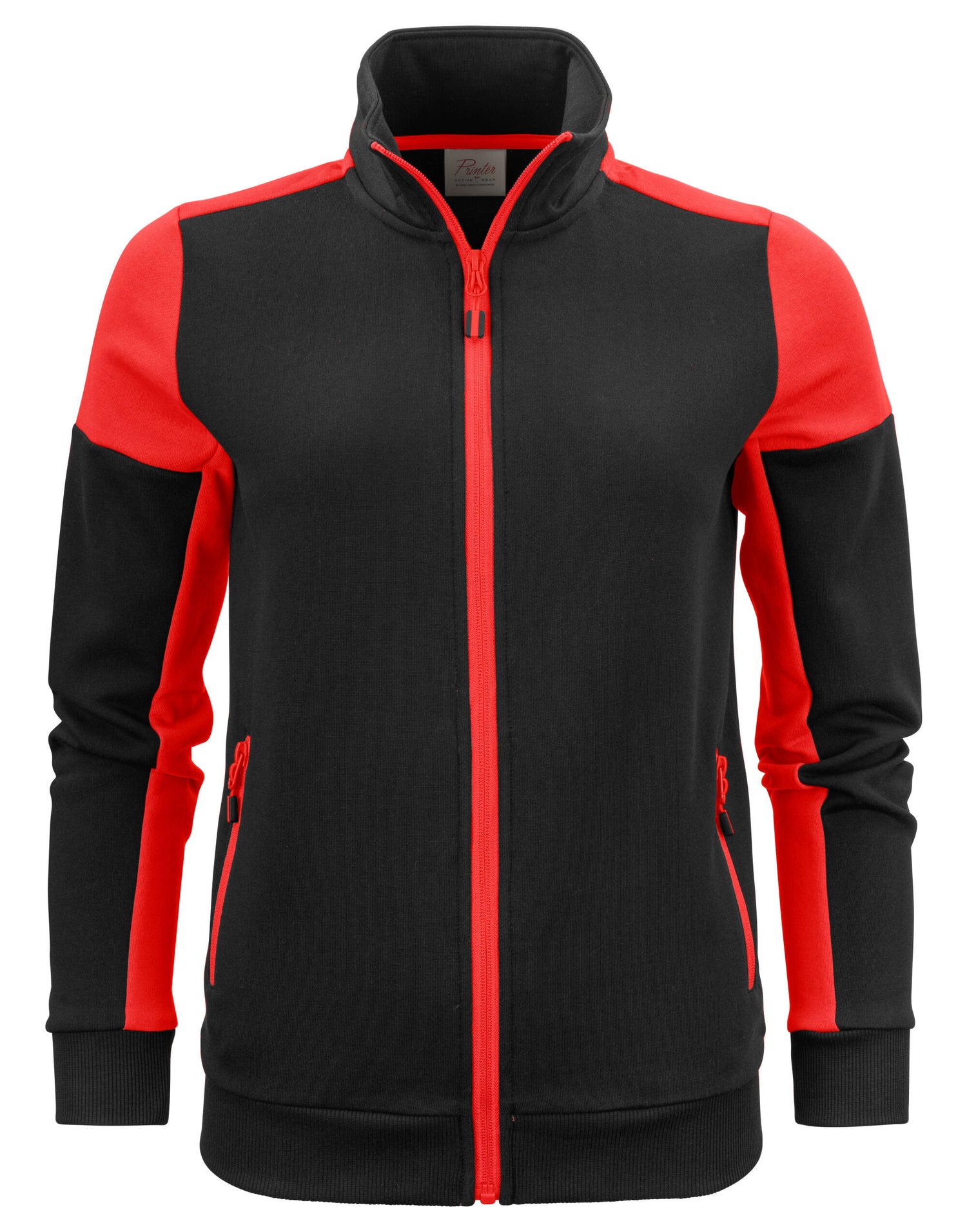 Printer Prime Ladies Full Zip Sweat PP2262062 - Black Red - Customisable Sweatshirts