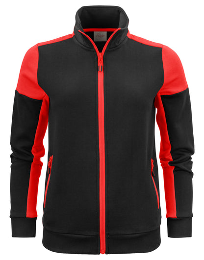 Printer Prime Ladies Full Zip Sweat PP2262062 - Black Red - Customisable Sweatshirts