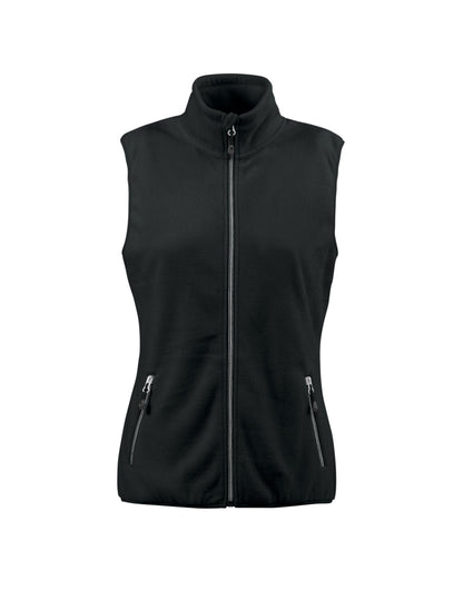 Printer Red Ladies Sideflip Fleece Vest pr2261507 - Black - Customisable Outerwear