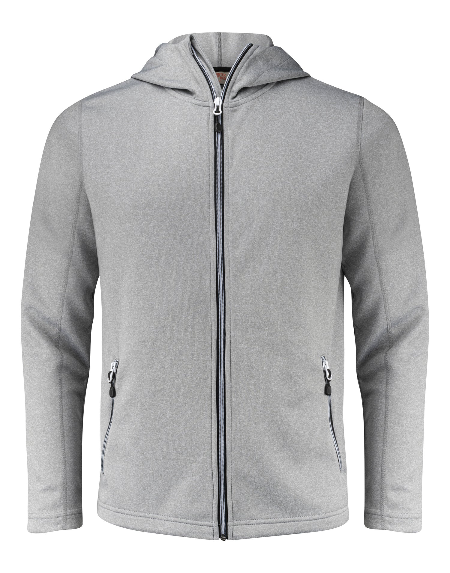 Printer Red Layback Full Zip Hoodie PR2262056 - Grey Melange - Customisable Hoodies