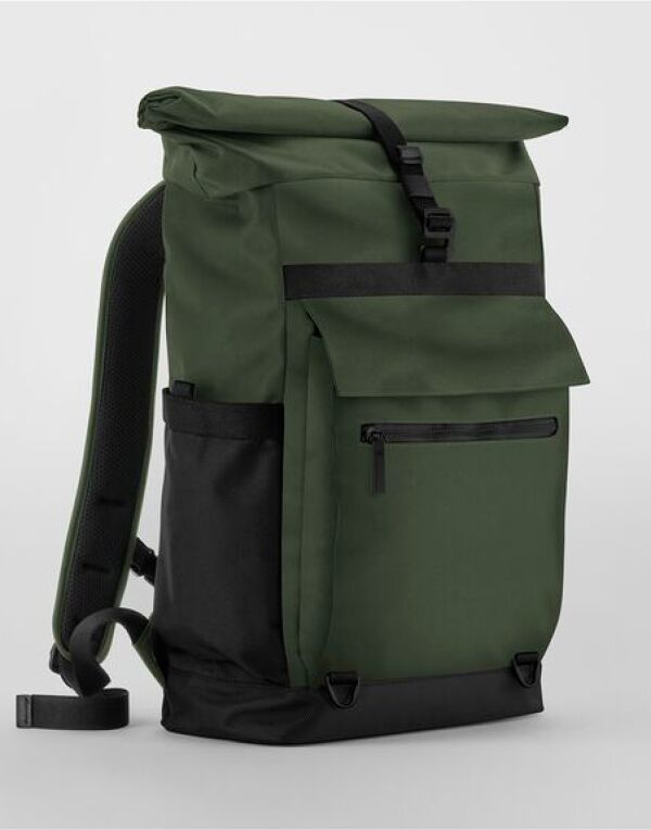 Quadra Axis Roll Top Backpack qd275 - Forest Night O S - Customisable Bags