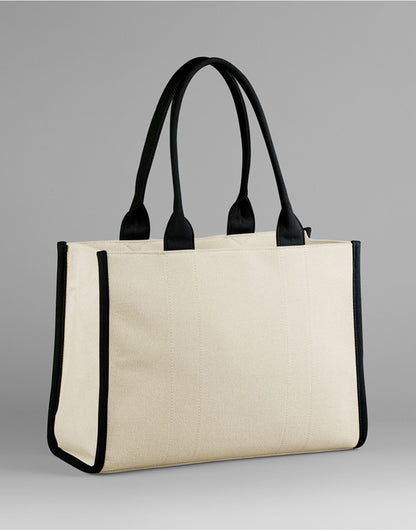 Quadra Puerto Large Tote QD633 - Natural Black O S - Customisable